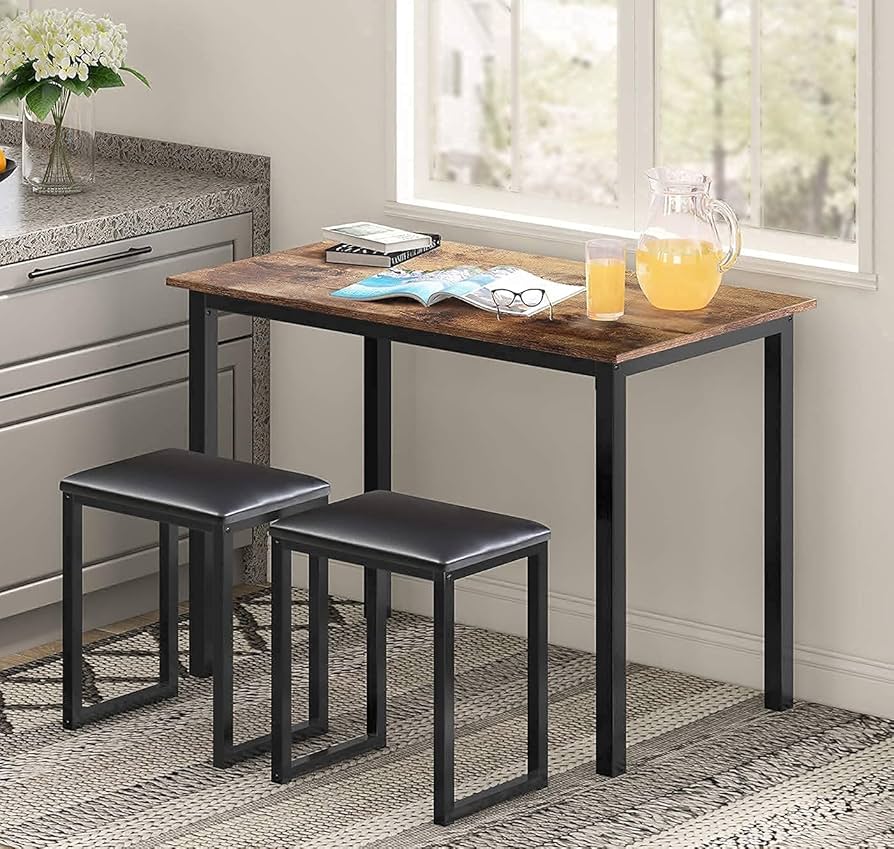 Amazon｜HOMOOI ダイニングテーブルセット クッション付き収納式チェア