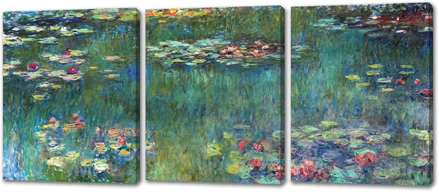 Amazon.co.jp: クロード・モネ 睡蓮 油絵風 景画 レプリカ インテリア