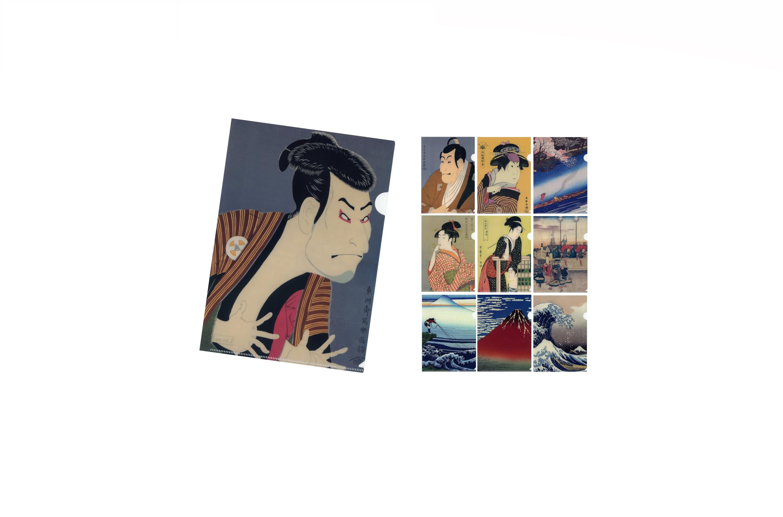 Amazon | 浮世絵クリアホルダーセット 合計【10柄】Lin-ne 北斎・広重