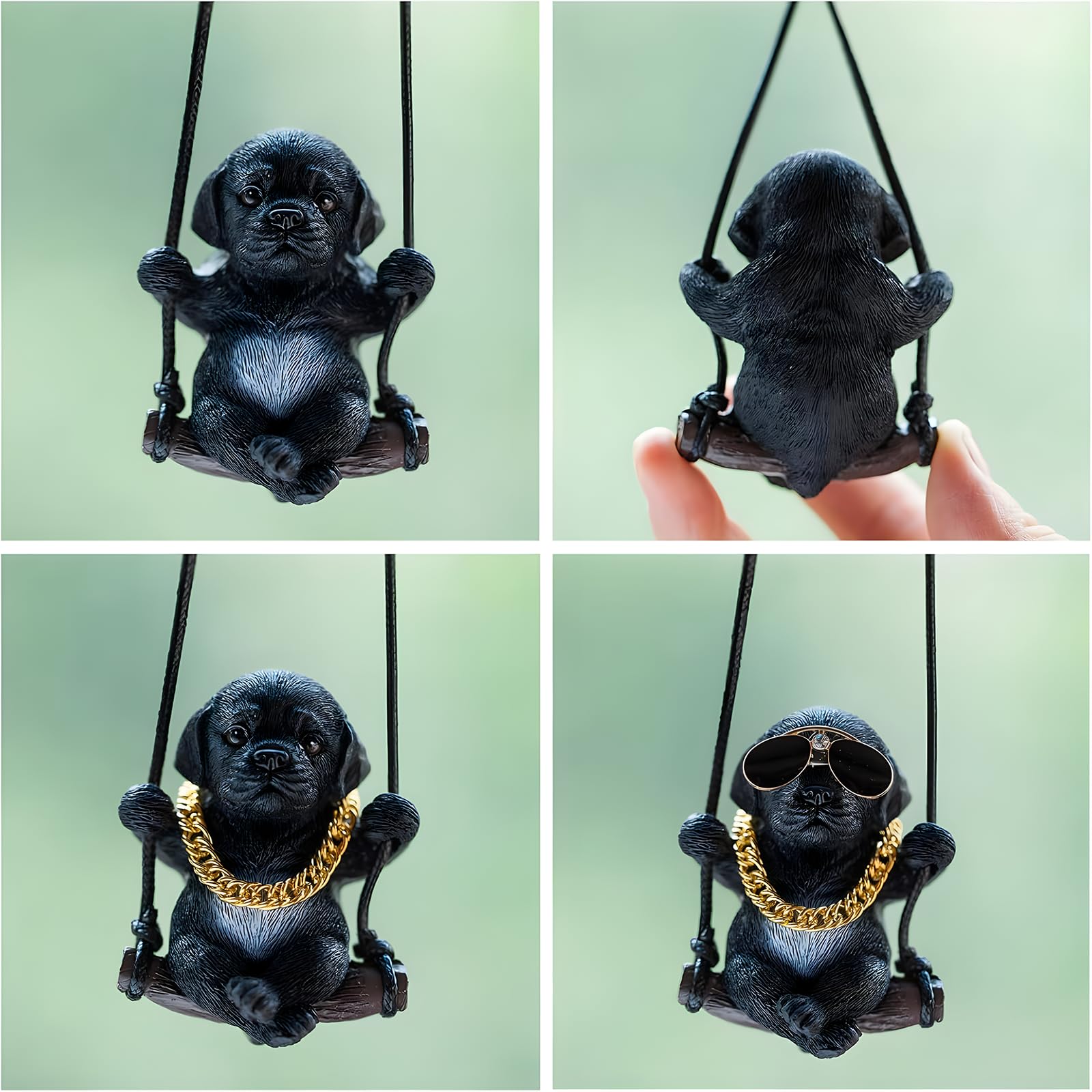 Amazon.co.jp: ブラックラボカーオーナメント:揺れるラブラドール