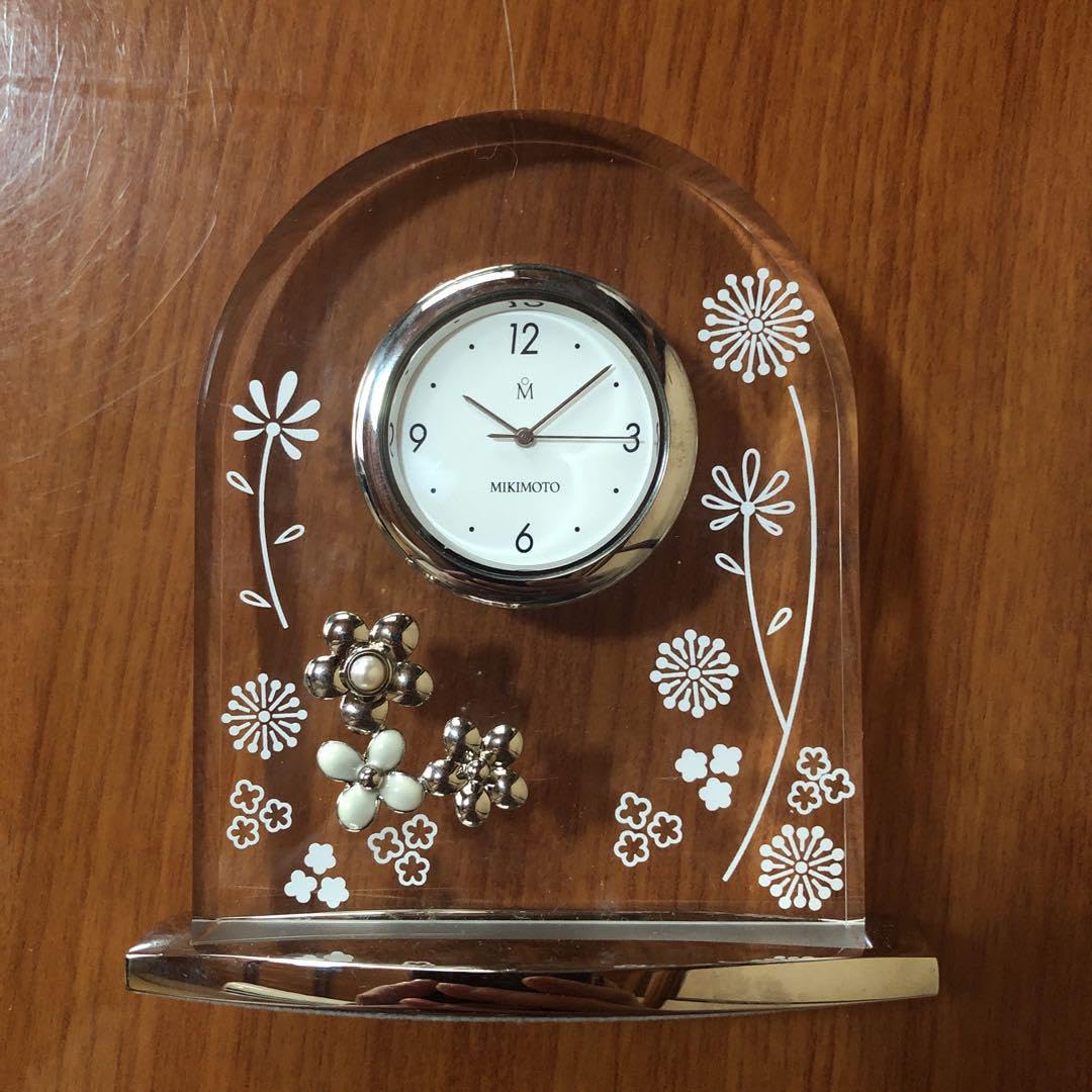 Amazon.co.jp: ミキモト 置時計 クォーツ クロック 真珠 パール 時計