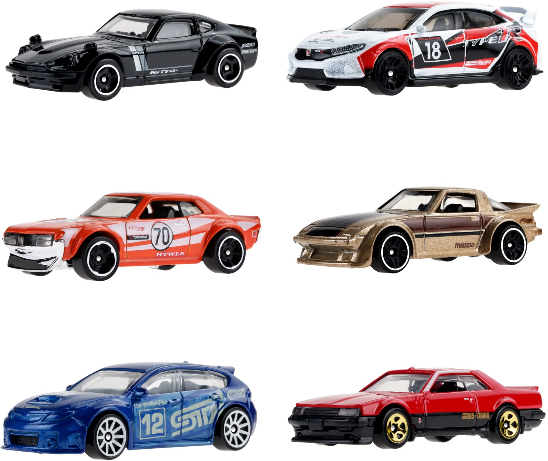 Amazon.com: Japanese Import 6 Piece Set Diecast Model Cars by Hot