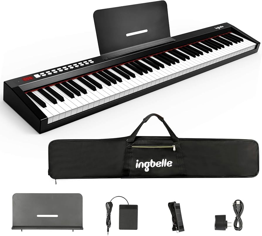 Amazon | Ingbelle 電子ピアノ 88鍵盤 midiキーボード ピアノ 充電式