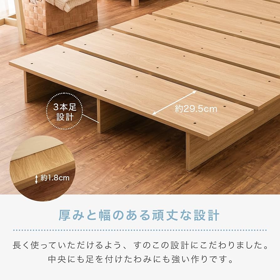 Amazon｜NEO CRASY ボードベッド セミダブル グレー すのこ ローベッド