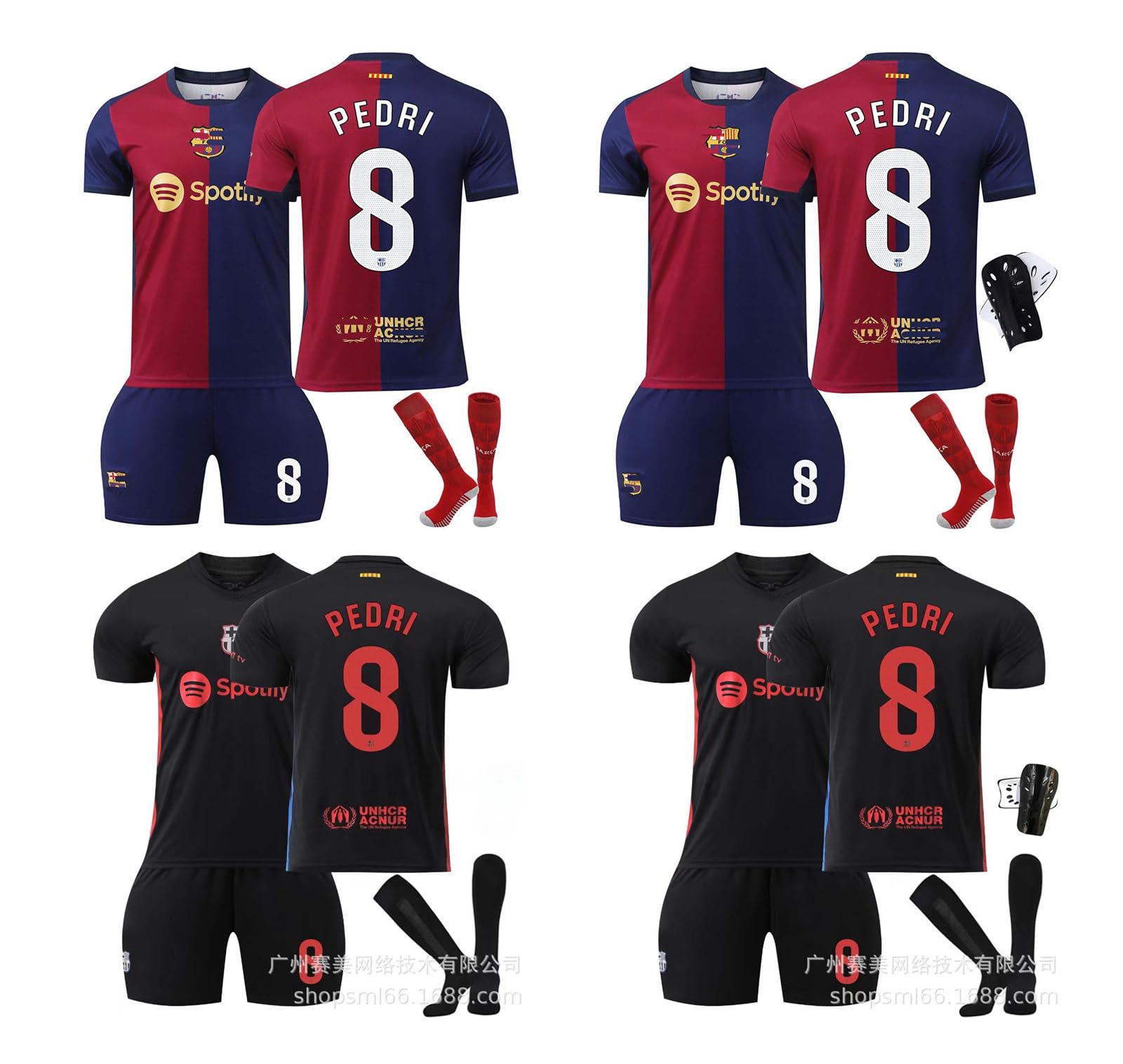 2024-25 バルセロナ アウェイ 長袖 8番 ペドリ ユニフォーム 2024-25