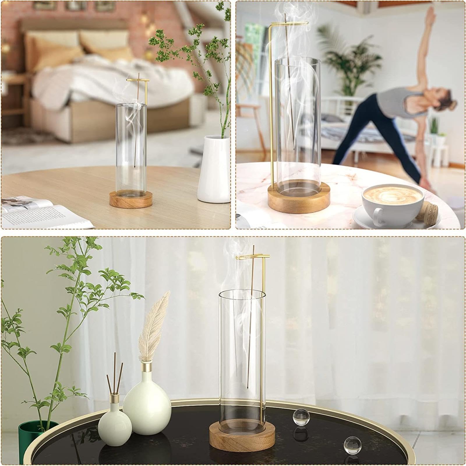 Amazon｜インセンスホルダー, お香立て お香立て ガラス 反転した