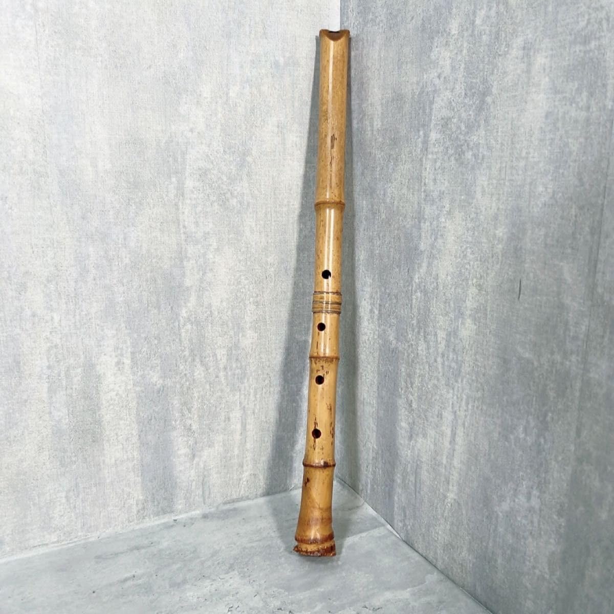 尺八 琴古流 在銘 一尺五寸管 中継ぎ 銀巻 銀三線 【音出し確認済み