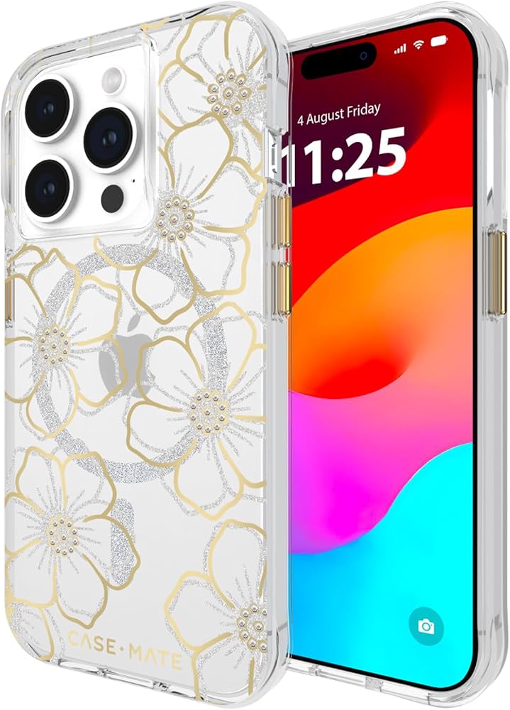 Amazon.com: Case-Mate iPhone 15 Pro Case - Floral Gems [12FT Drop