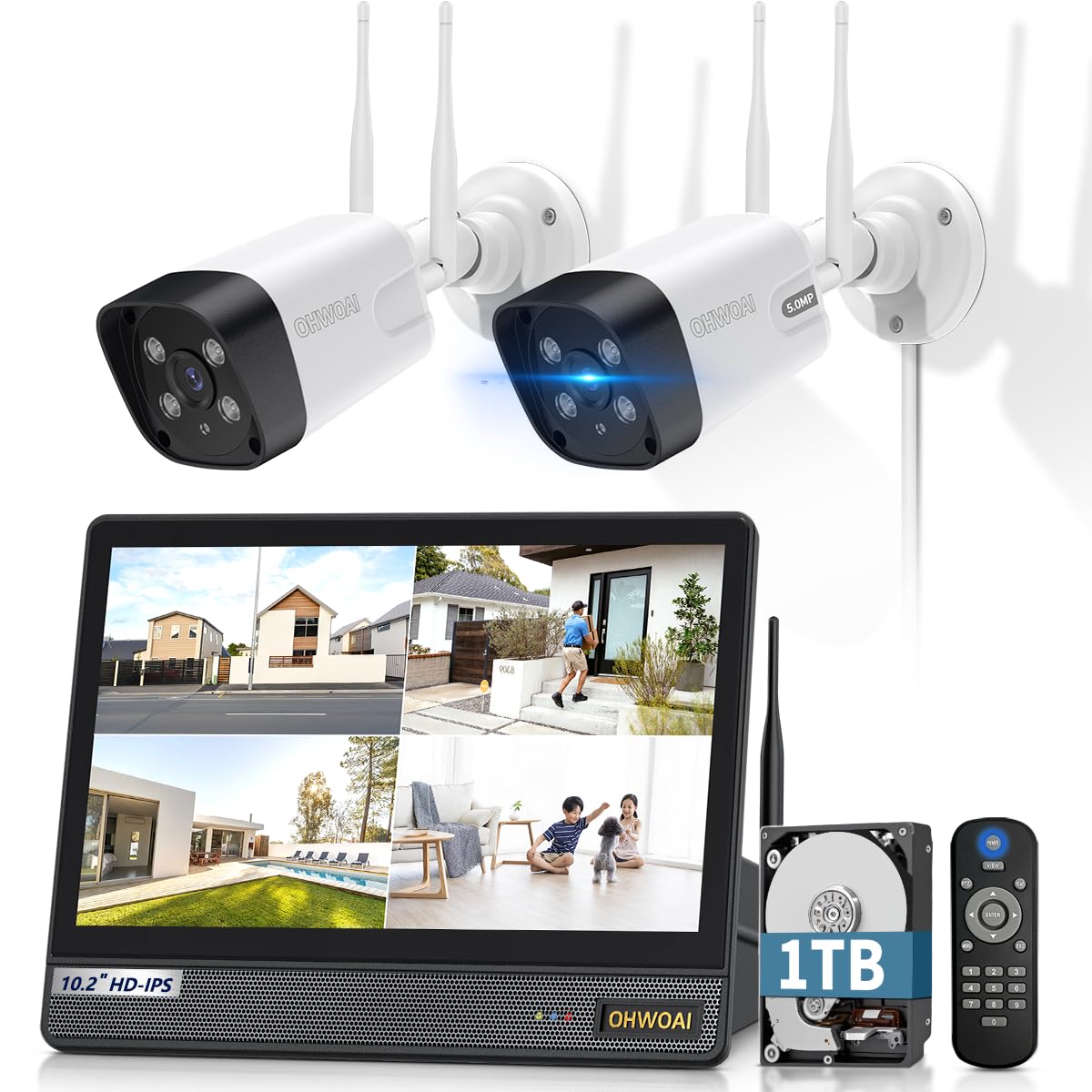 Amazon.co.jp: 【双方向通話・ダブルアンテナ】OHWOAI 防犯カメラ