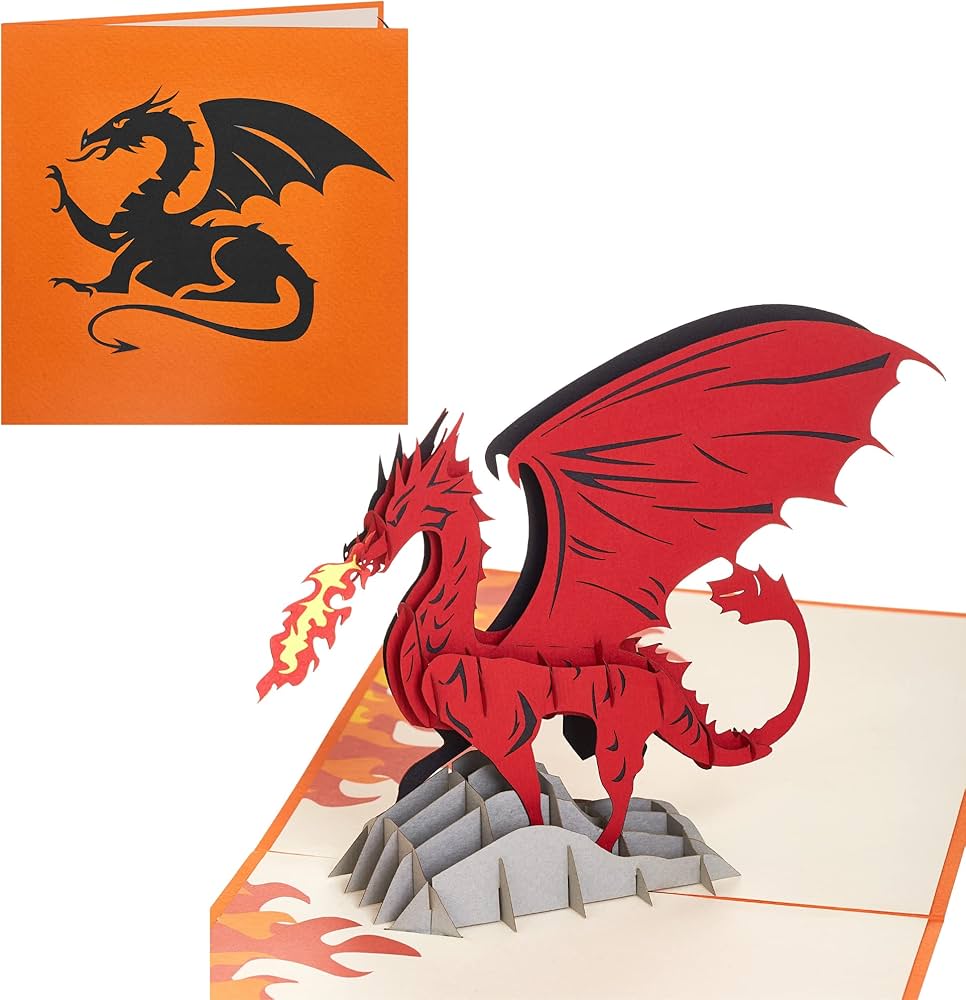 Amazon | Rykamia ドラゴンポップアップカード 空白のドラゴンカード