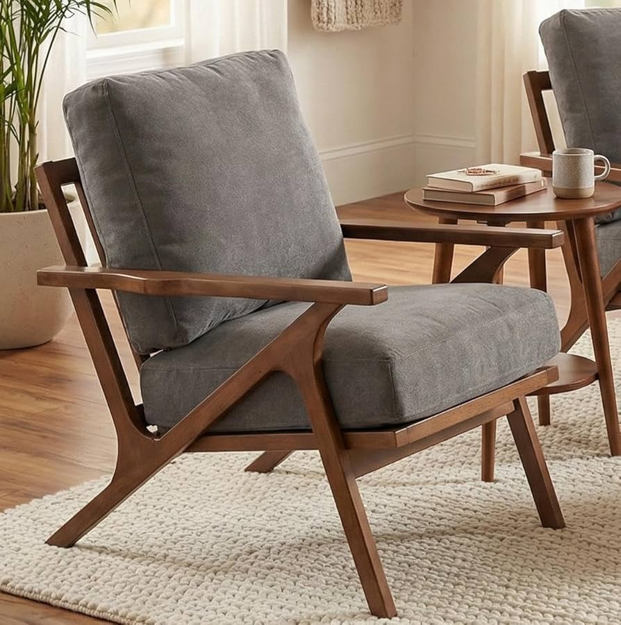 Amazon.com: HNY Mid Century Arm Chair, Upholstered Accent Armchair