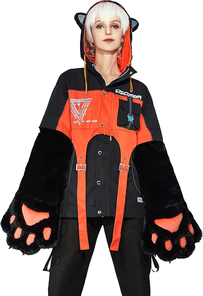 Amazon.com: Micotaku Hoodie with Paws Women's Motorcycle Jacket