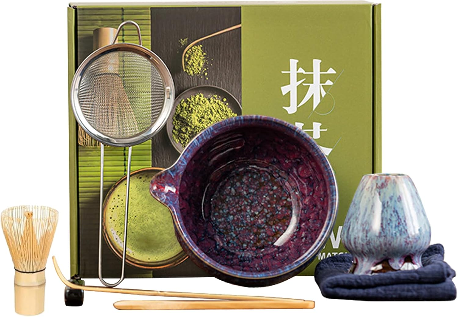 煎茶道具 水月窯 楓文 汲出茶碗 五客 共箱 V 7458 煎茶道具 水月窯 楓