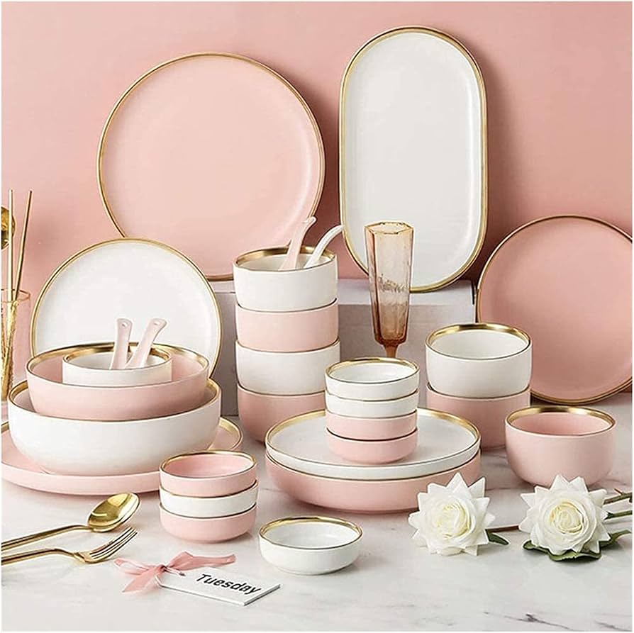 Amazon.co.jp: 食器セット 皿セット、30ピース磁器、北欧スタイルの