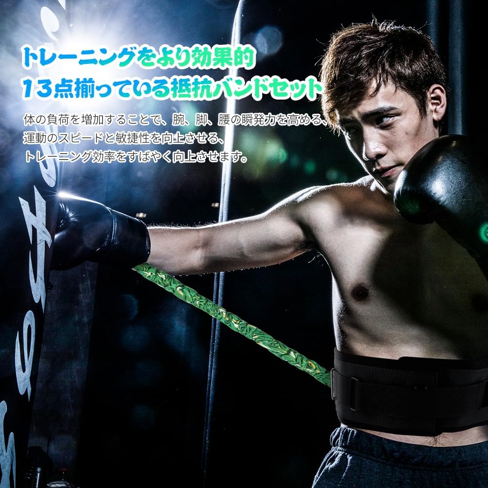 Amazon.co.jp: ボクシングレジスタンスバンドセット 筋トレ 抵抗バンド