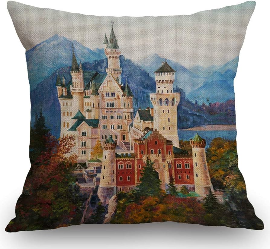 Amazon.co.jp: SSOIU オリジナル油絵 有名なノイシュヴァンシュタイン