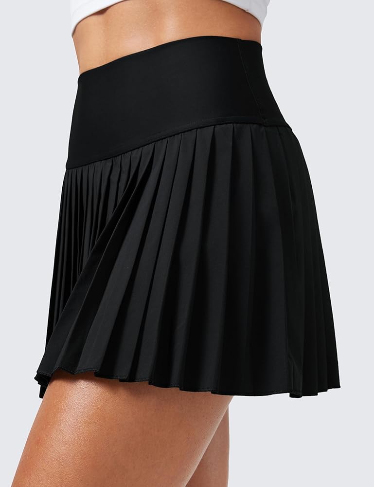 CRZ YOGA High Waisted Pleated Tennis Skirts for Women - Mini Lined