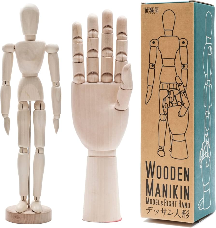 Amazon | 笹騒屋(ササワヤ) デッサン人形 手 木製 人形 デッサン