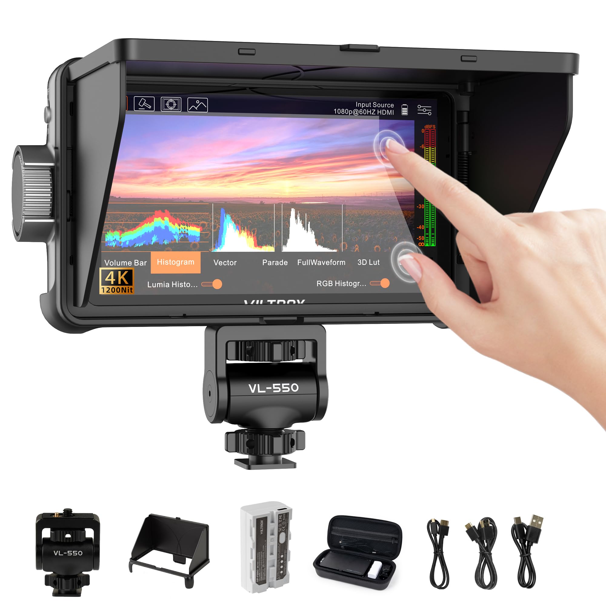 Amazon.com : VILTROX DC-550 Pro 5.5 inch Camera Field Monitor, 4K