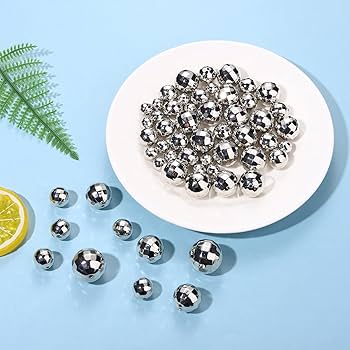Amazon.co.jp: 100個 ディスコボールビーズ ジュエリー製作用 反射
