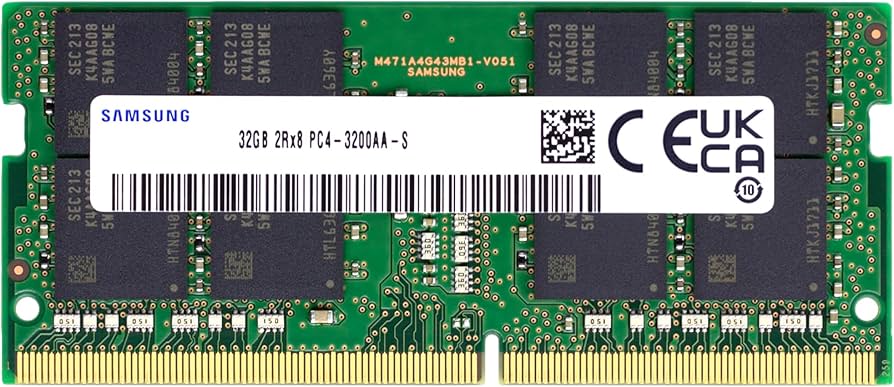Samsung 32GB DDR4 3200MHz PC4-25600 (PC4-3200AA) CL22 SODIMM 2Rx8