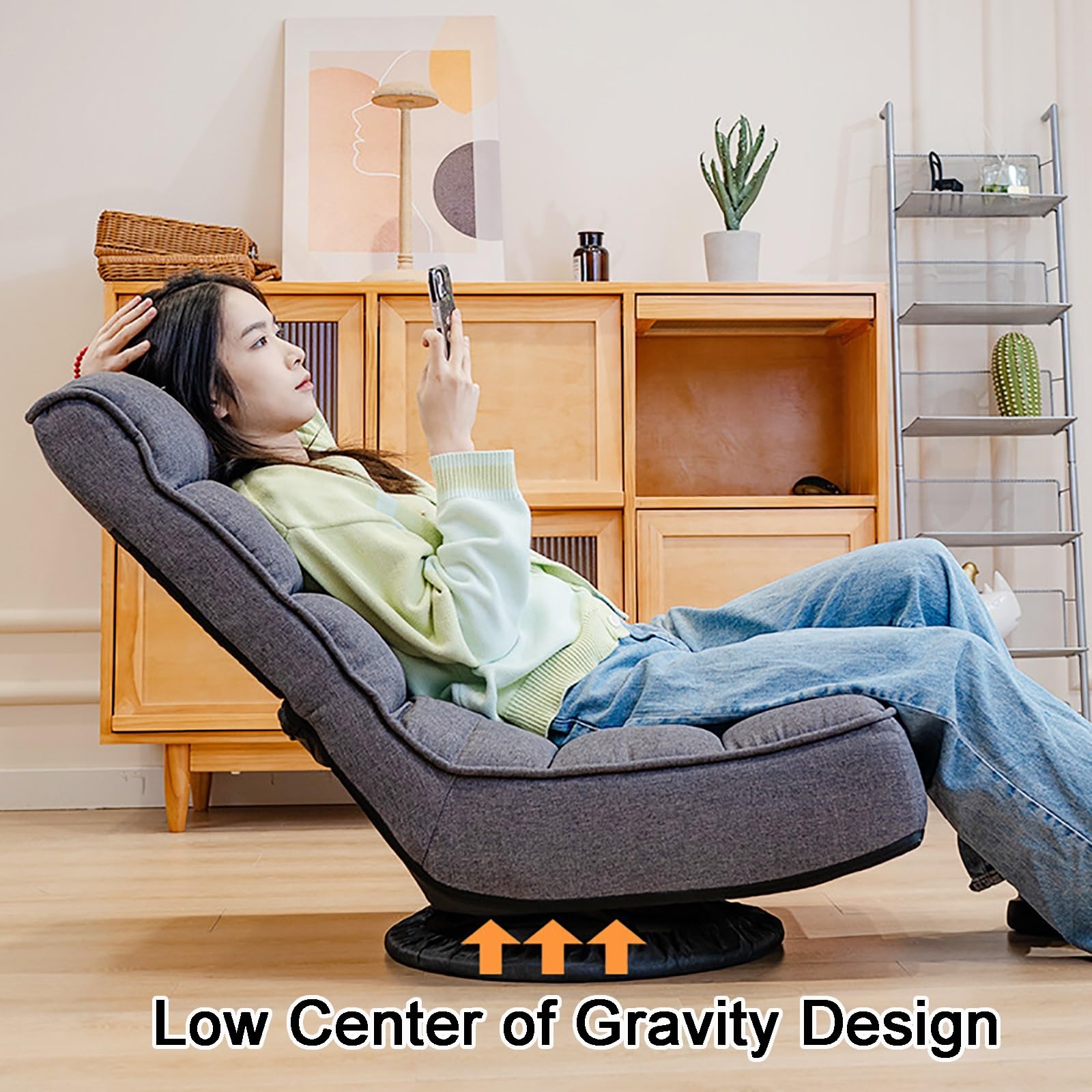 Amazon｜ローソファー、360° 回転ソファーチェア、調節可能なレイジー