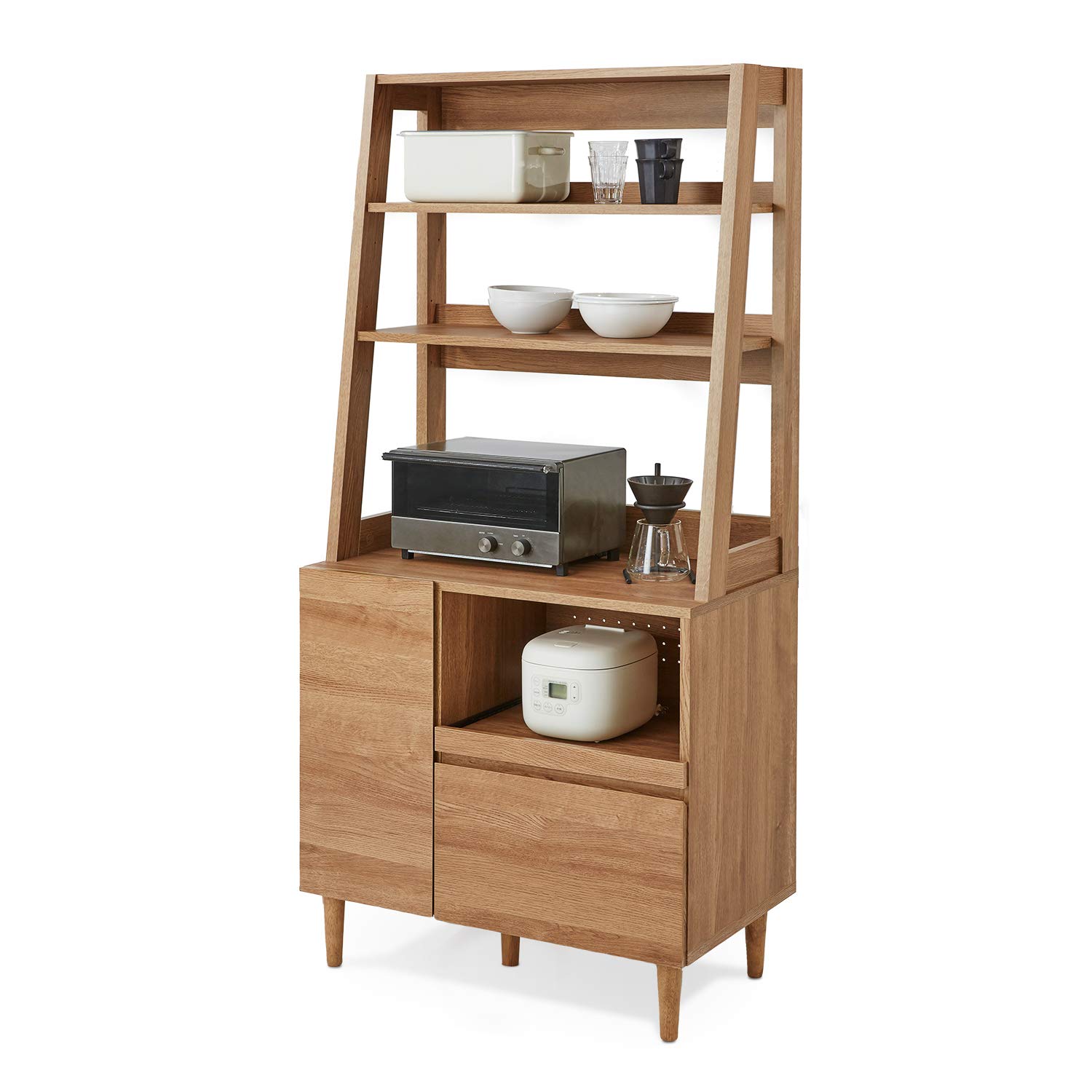 Amazon｜LOWYA ロウヤ 食器棚 キッチン収納 キッチンボード キッチン