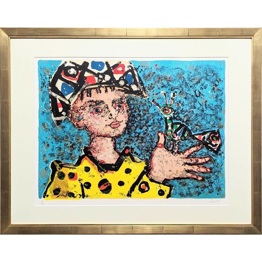 ポール・アイズピリ「少年の音楽隊」リトグラフ 本人サイン有 ポール