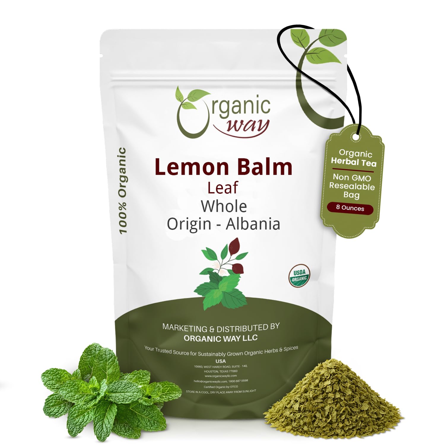 Amazon.com : Organic Way Lemon Balm Leaf Whole (Melissa
