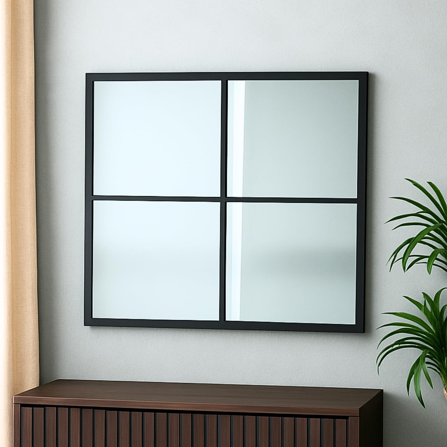 Amazon.co.jp: ウォールミラー 70 x 65 壁掛け 鏡 スクエア 窓風