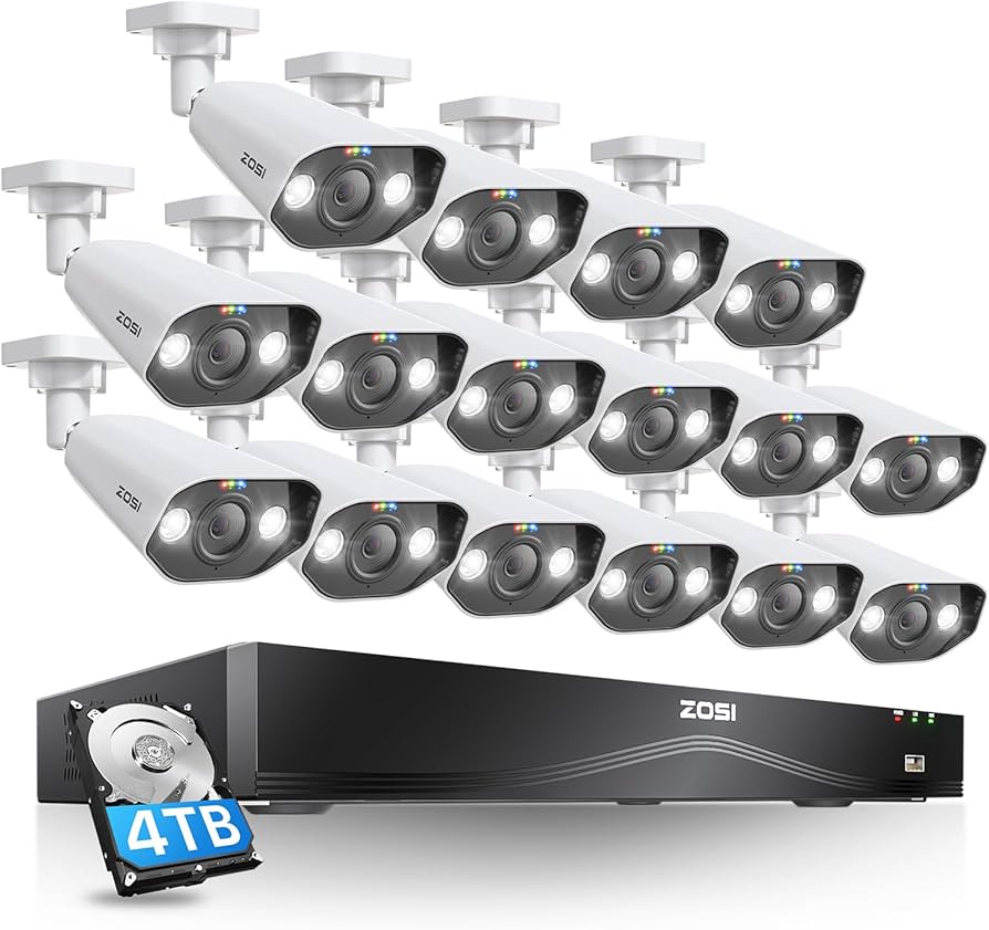 Amazon.com: ZOSI 32CH 4K Security Camera System,16pcs 4K/8MP PoE