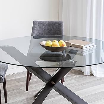 Amazon.co.jp: 円形 強化ガラス 丸ガラステーブル 強化ガラステーブル