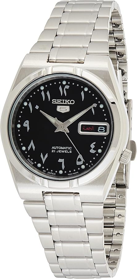 Amazon.co.jp: Seiko 5 自動ブラックダイヤル ステンレススチール