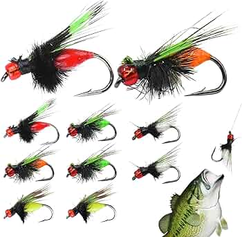 Amazon | ドライフライフィッシングフライ、フライルアー - フライ蛍光