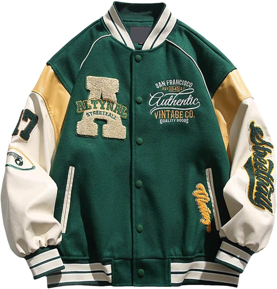 Amazon | [hvreiop] スタジャン メンズ アメカジ ジャケット 刺繍 防風