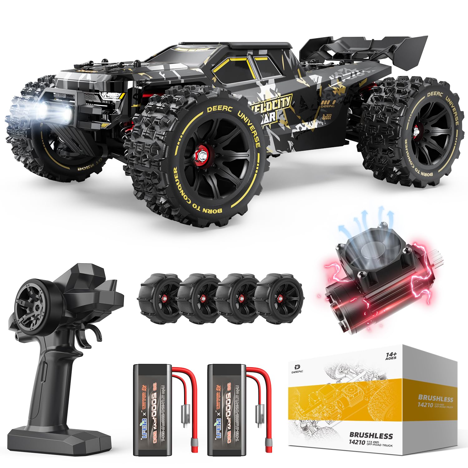 Amazon.co.jp: DEERC 14210 1:14 Extreme Fast RTR ブラシレスRCカー