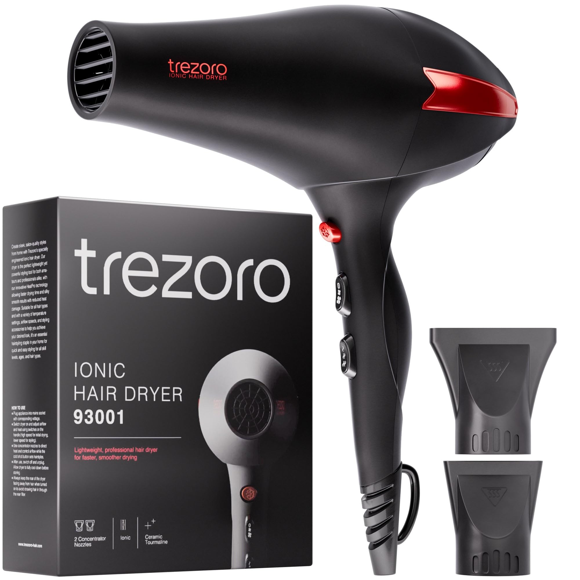 Amazon.com : TREZORO Professional Blow Dryer for Women – Ionic