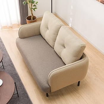 Amazon｜ニトリ(NITORI) 2人掛け布張りソファ ツートーン BE/MO