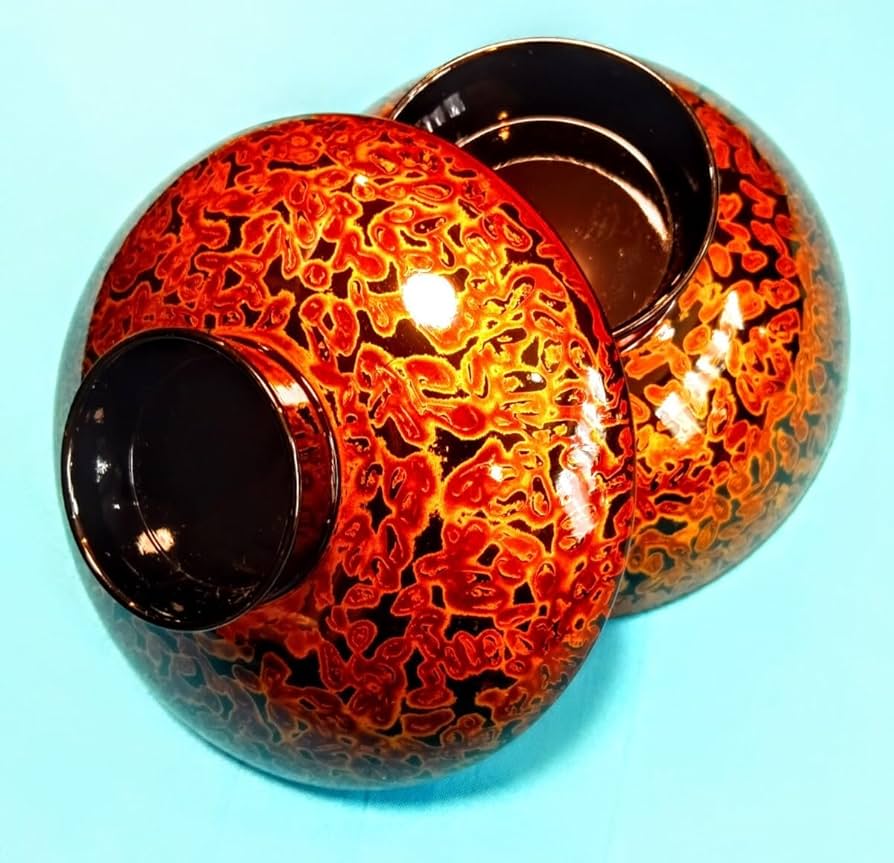 Amazon.co.jp: 会津塗金虫食塗吸物椀揃5客セット職人の丁寧な技が光り