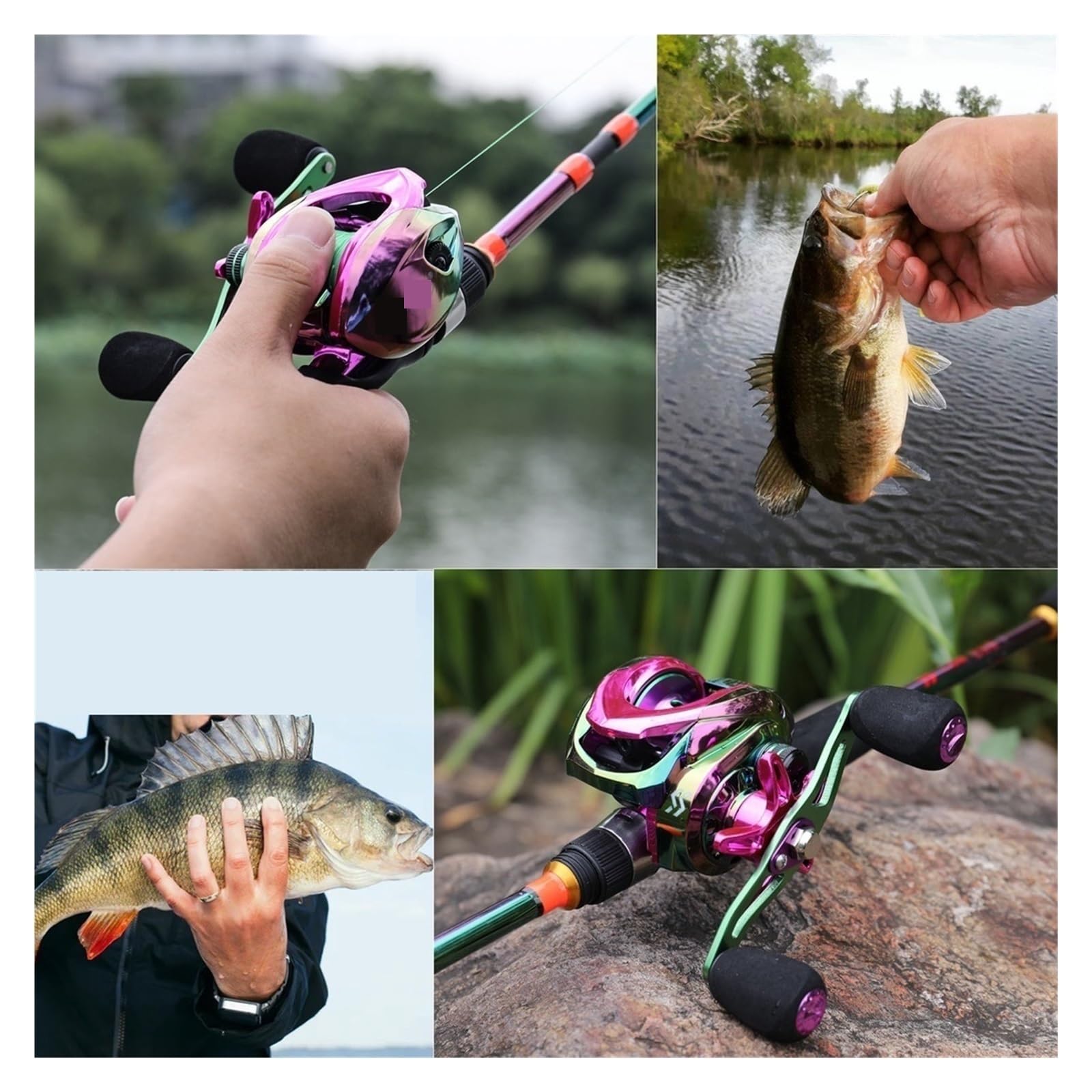 Amazon | RAHBI カラフルなベイトキャスティングリール 7.2:1 ギア比