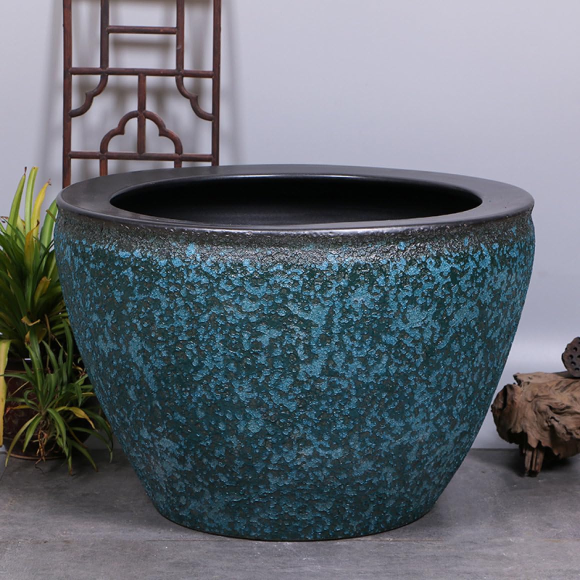 Amazon.co.jp: 鉢 陶器 大型 深い 睡蓮鉢 底穴無し 水耕栽培鉢 浅鉢