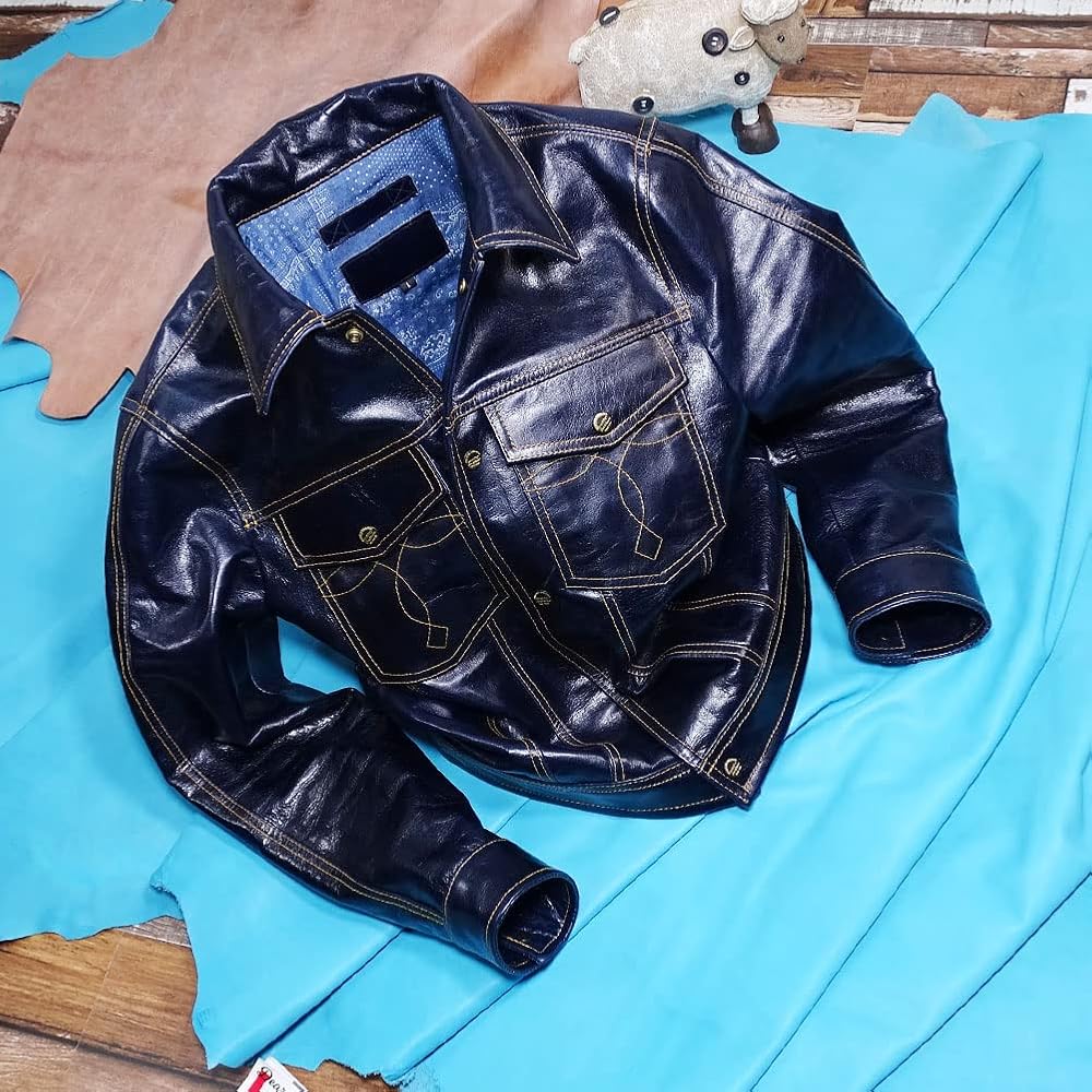 Amazon | [NA] GABRIEL 本革 メンズ 最高峰 レア インディゴ ホース