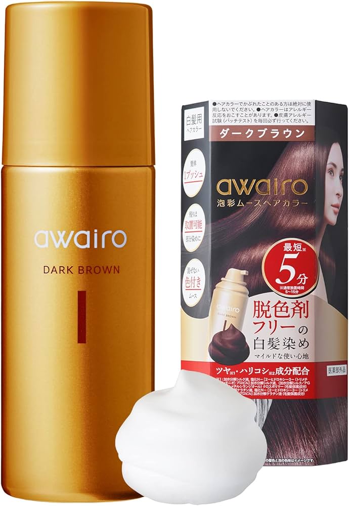 Amazon | awairo アワイロ | ムース ヘアカラー 白髪染め 【ダーク