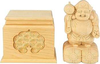 Amazon.co.jp: [華能] 大黒天 貯金箱 高級天然ツゲ木彫り彫刻 七福神