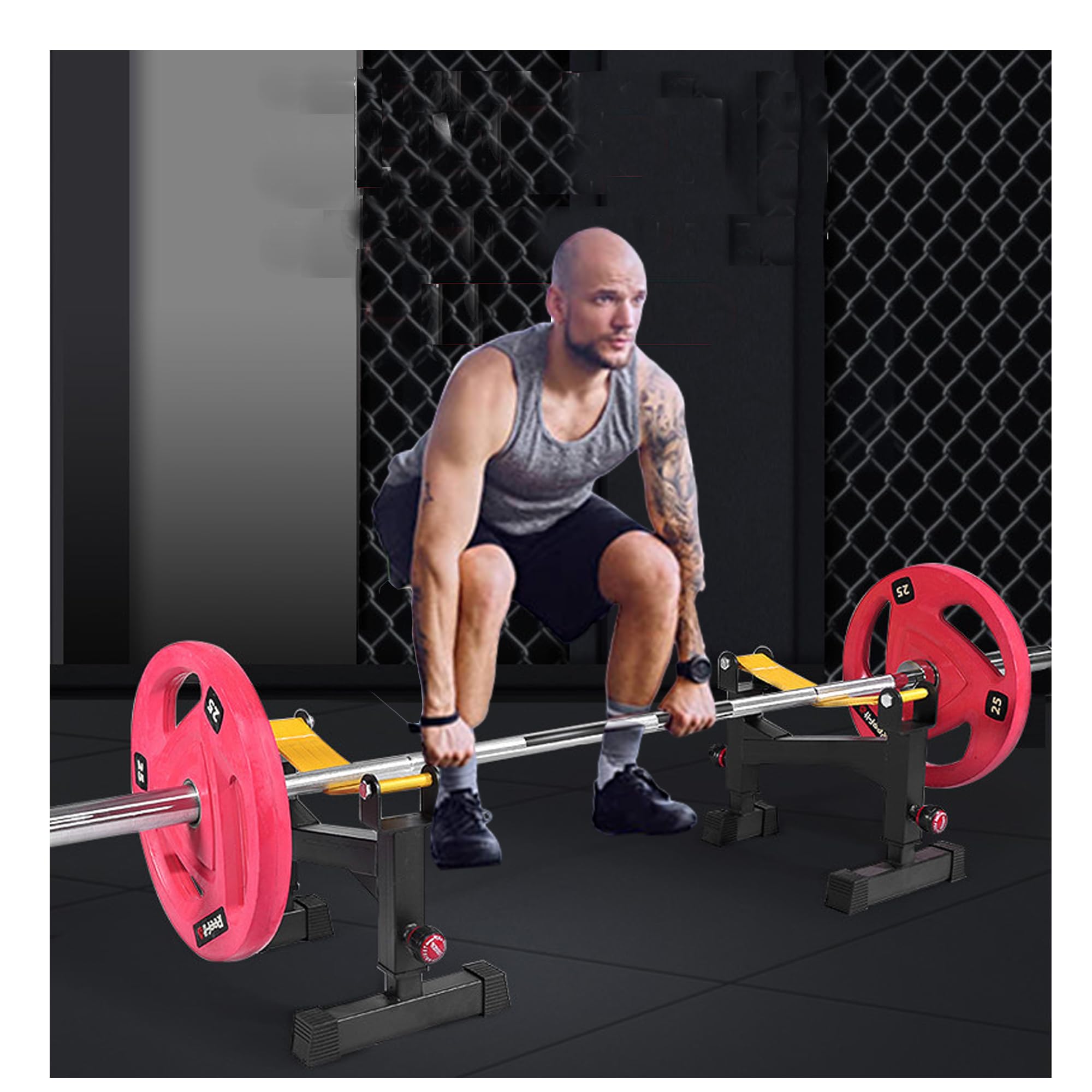 Amazon | 2スタンド 静音 デッドリフト バーベル エレベーション