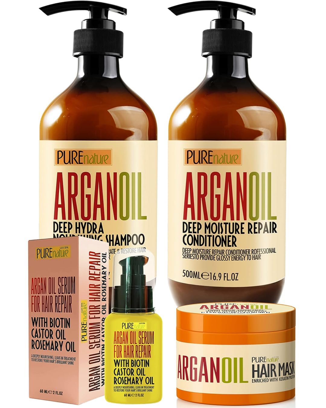Amazon.com : PURE NATURE Argan Oil Shampoo and Conditioner Set