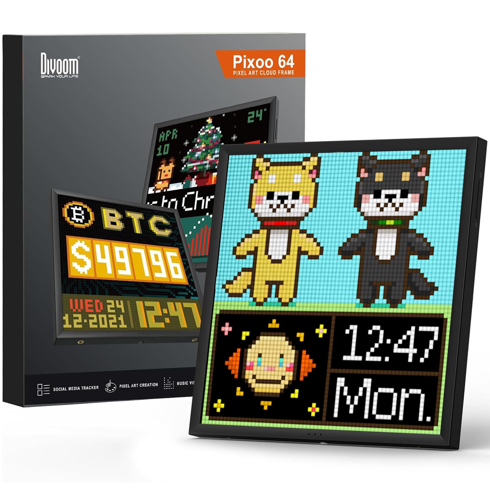 Amazon.com : Divoom Pixoo-64 - WiFi Pixel Cloud Digital Frame with