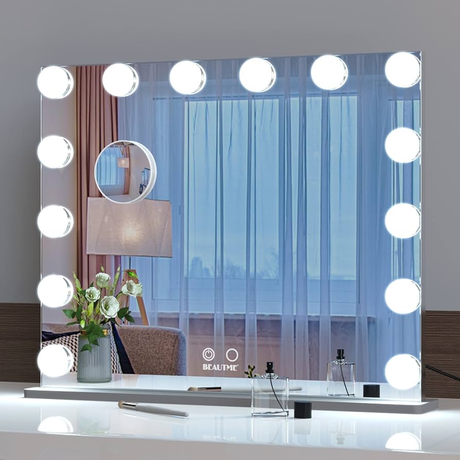 Amazon.co.jp: BEAUTME化粧鏡 女優ミラー大きい 照明付きミラー 壁掛け