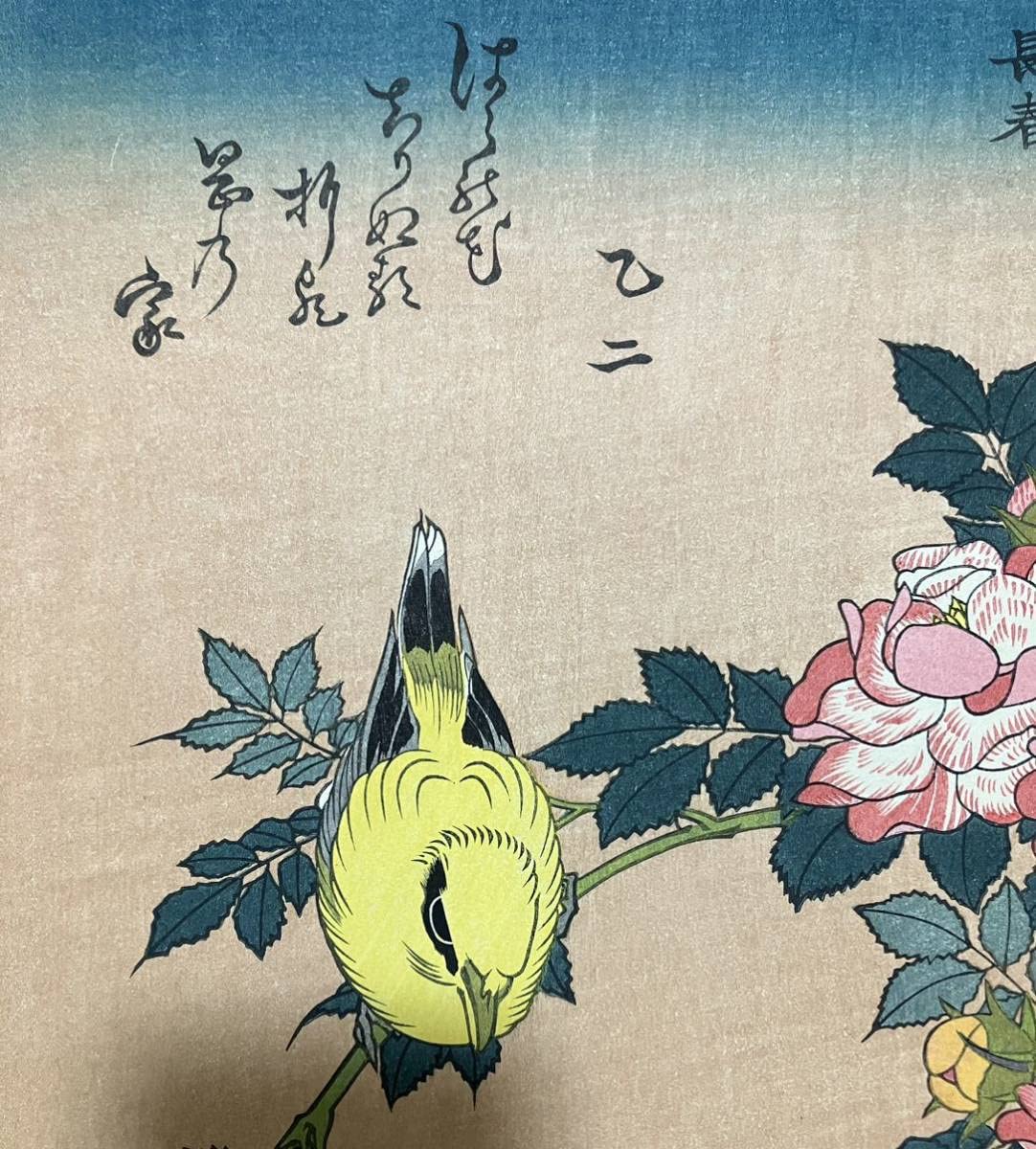 葛飾北斎 大判 木版画 花鳥図 浮世絵 梅 鳥 葛飾北斎 大判 木版画 花鳥