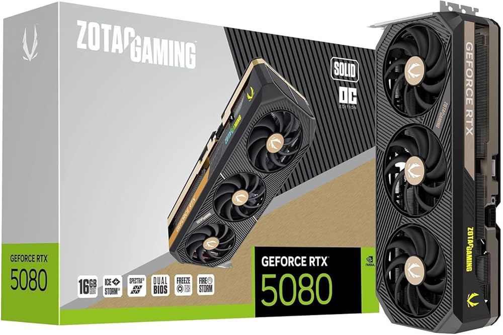 Amazon | ZOTAC GAMING GeForce RTX 5080 SOLID OC 16GB GDDR7